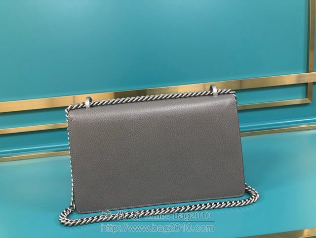 Gucci古馳包包 G家新款女包 款號:400249 古奇灰雙色全皮大號酒神包 Gucci鏈條單肩斜挎女包  gdj1332